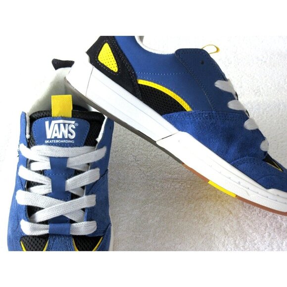 Vans Men's Skate Mixxa Suede Mesh Shoes Navy Blue Grey White Sizes NIB - Picture 4 of 5